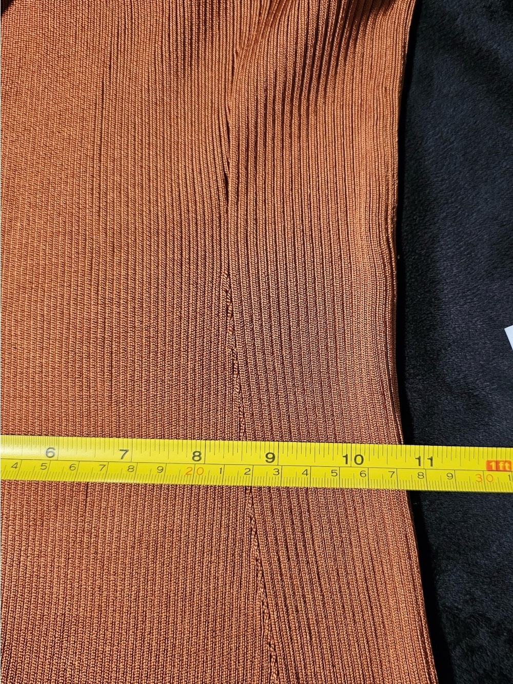 🤎 House of Harlow 1960 Burnt Orange Ribbed One Shoulder Midi Dress S NWT - Picture 5 of 14